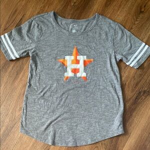 Houston Astros 5th & Ocean Gray Tee with Orange Star Design Women’s Small